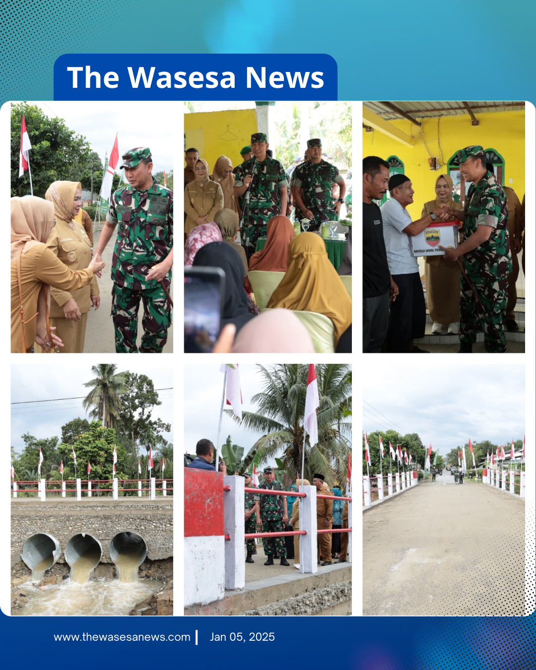 Pangdam I/BB Tinjau Jembatan Aramco yang  selesai Dibangun di Desa Sei Litur Kab Langkat-(Thewasesanews-Dok)