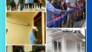 Bupati Ikram Malan Sangadji dan Wakil Bupati Ahlan Jumadil dengan penuh bangga menyerahkan kunci Rumah Layak Huni kepada masyarakat Desa Sidanga, Kecamatan Weda.