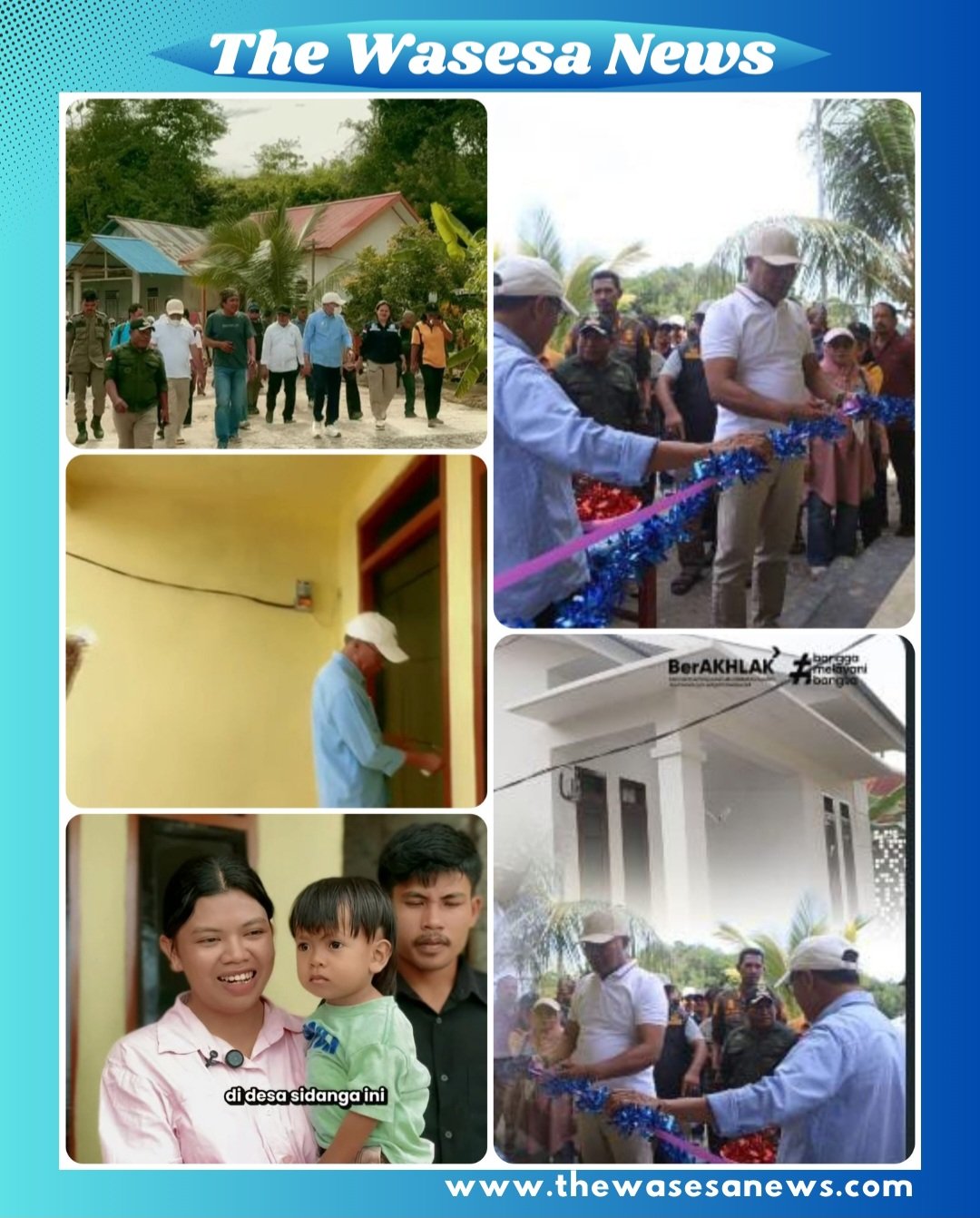 Bupati Ikram Malan Sangadji dan Wakil Bupati Ahlan Jumadil dengan penuh bangga menyerahkan kunci Rumah Layak Huni kepada masyarakat Desa Sidanga, Kecamatan Weda.