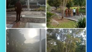 Apel pagi ASN Kepulauan Sula. Luar gedung dengan pejabat yang berada di sekitar area halaman Kantor Bupati.