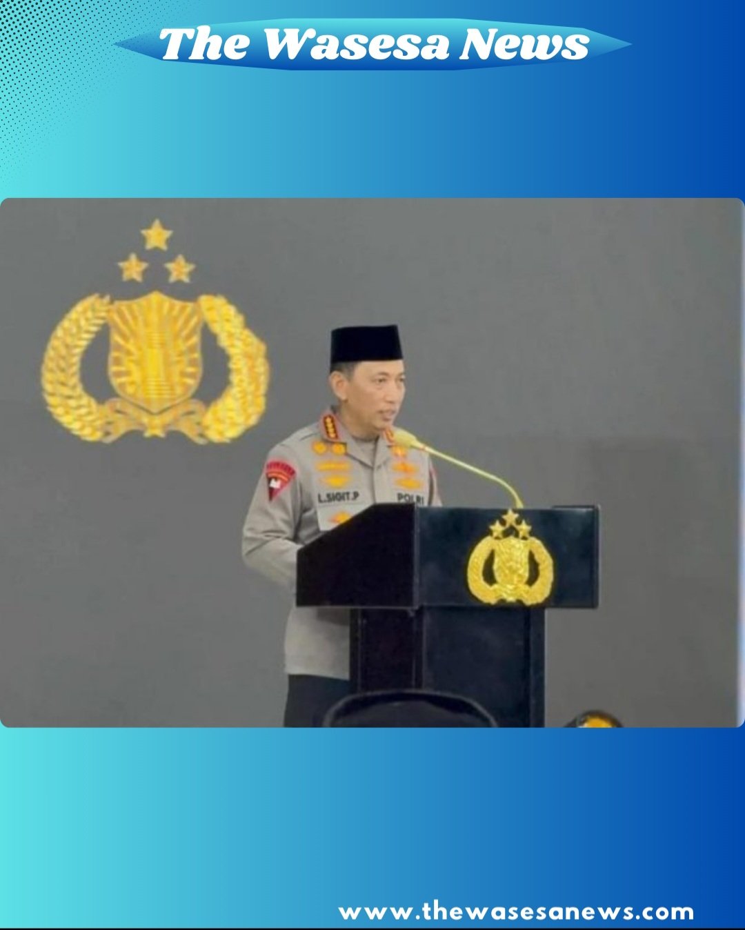 Kapolri Jenderal Polisi Listyo Sigit Prabowo saat menyampaikan sambutan dalam acara buka puasa bersama insan media di Rupatama Mabes Polri Jakarta Selatan, Rabu (25/2/2026).