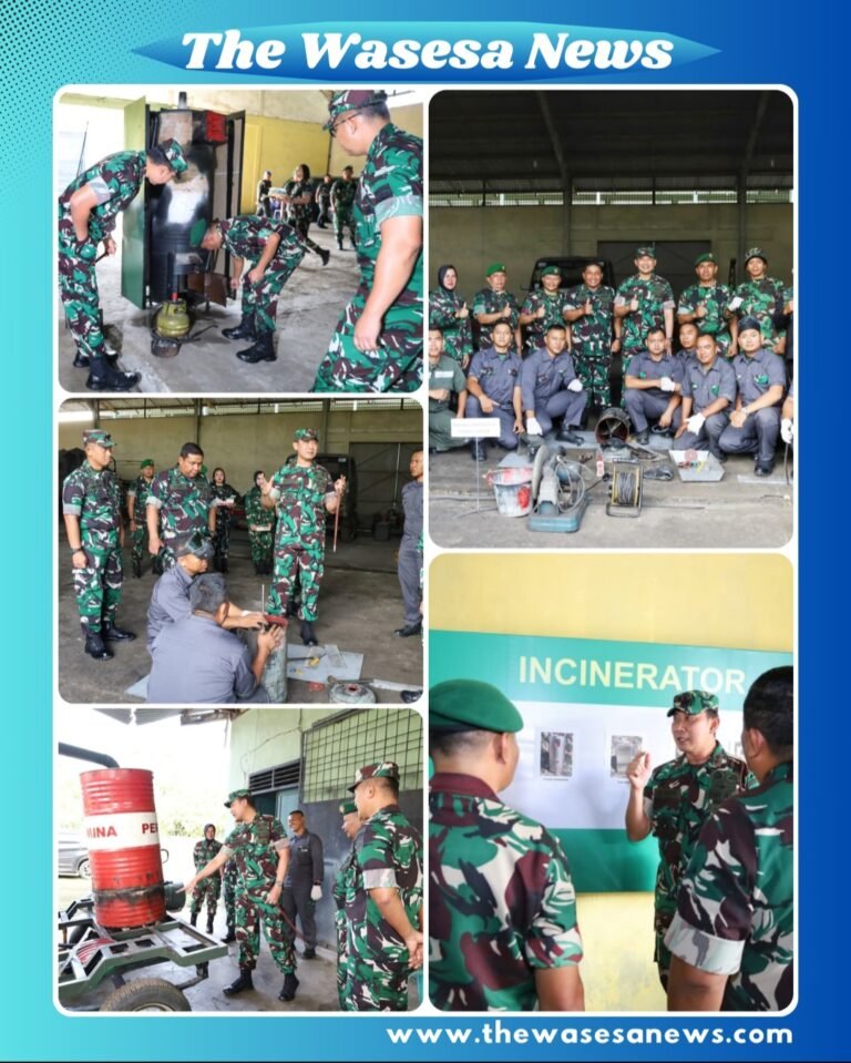 Mayjen TNI Hendy Antariksa, Pangdam I/BB, sedang meninjau proses pembuatan incinerator di Workshop Bengrah Paldam I/BB Medan