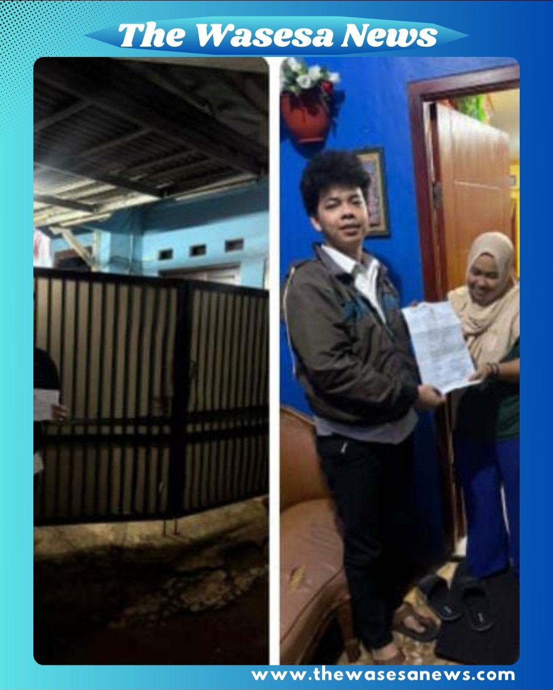 kasus penggelapan mobil Toyota silver metalik B 2779 POZ. Terdapat gambar korban Nurhayati saat memberikan keterangan kepada wartawan, dokumentasi surat laporan polisi, dan potret petugas kepolisian yang menangani kasus dari Polres Metro Jakarta Timur.