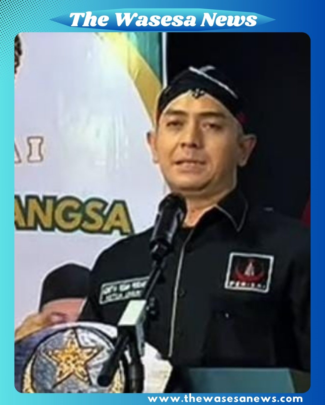 Adhitya Yusma, Ketua Umum PP Perisai Serikat Islam, menyampaikan dukungan terhadap Program Makan Bergizi Gratis BGN dalam acara Haul Guru Bangsa di Taman Amir Hamzah 2 Menteng Jakarta Pusat, 1 Maret 2026.