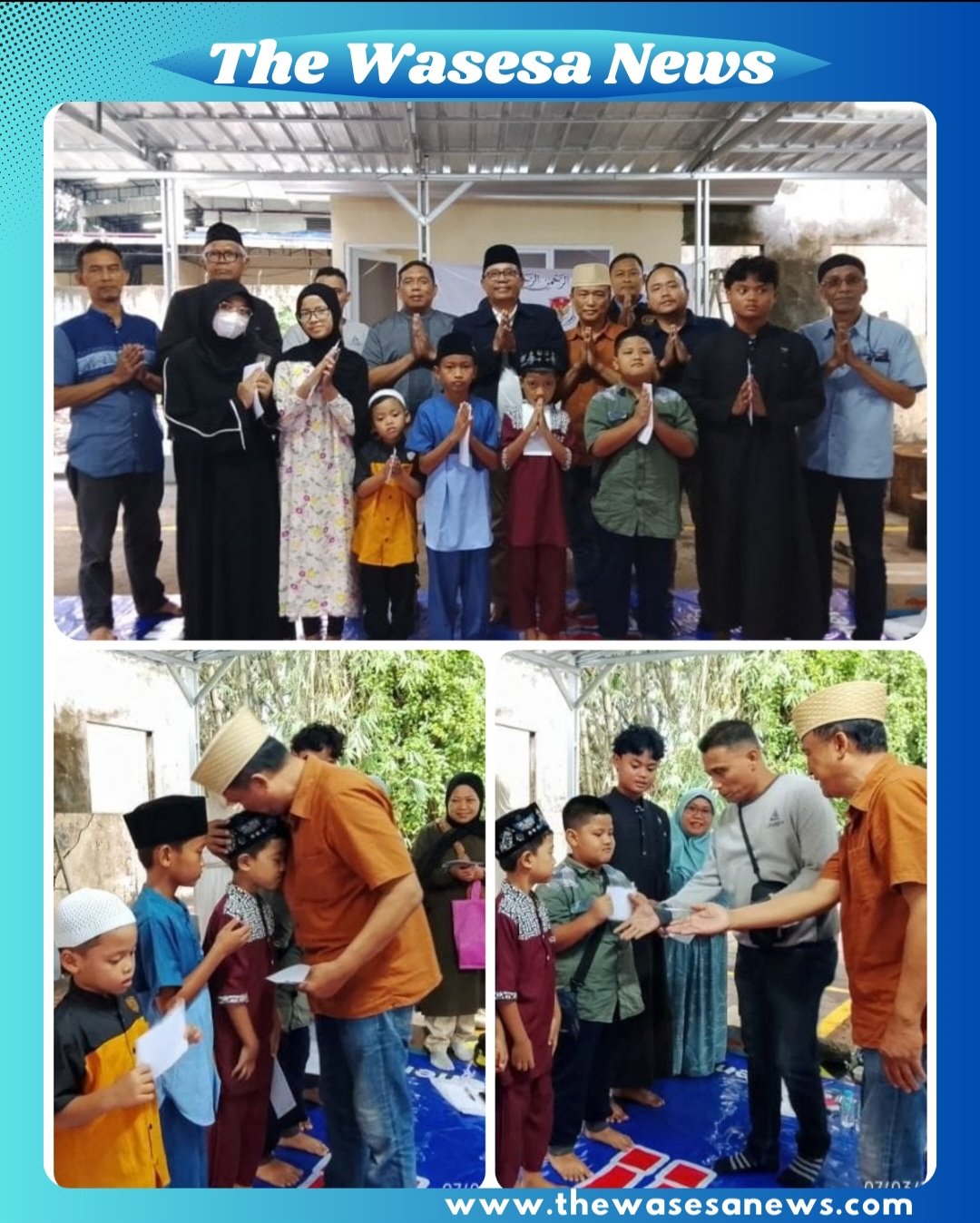 Anak-anak yatim piatu menerima paket santunan dari Direktur Utama PT Fastco Adidaya Sentosa, Purwanto & Manajemen Fastco Parking dalam acara peringatan Nuzulul Qur’an 1447 H