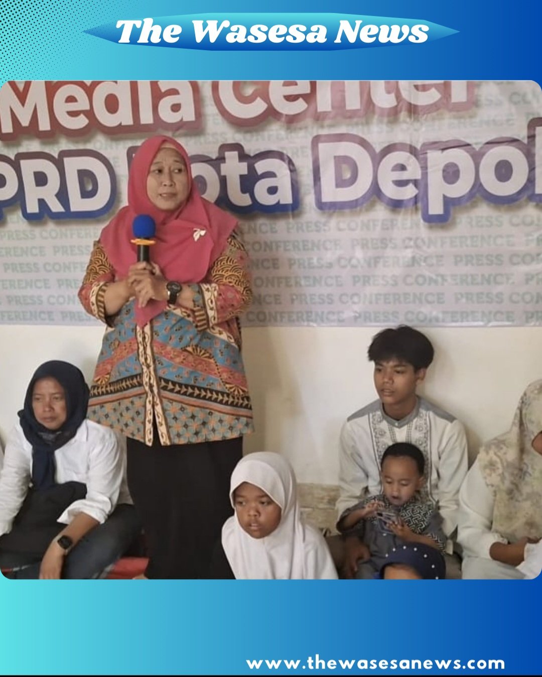 Kasi Humas DPRD Kota Depok Ida Juraidah berikan sambutan di acara bukber Wartawan Media Center - thewasesanews.com