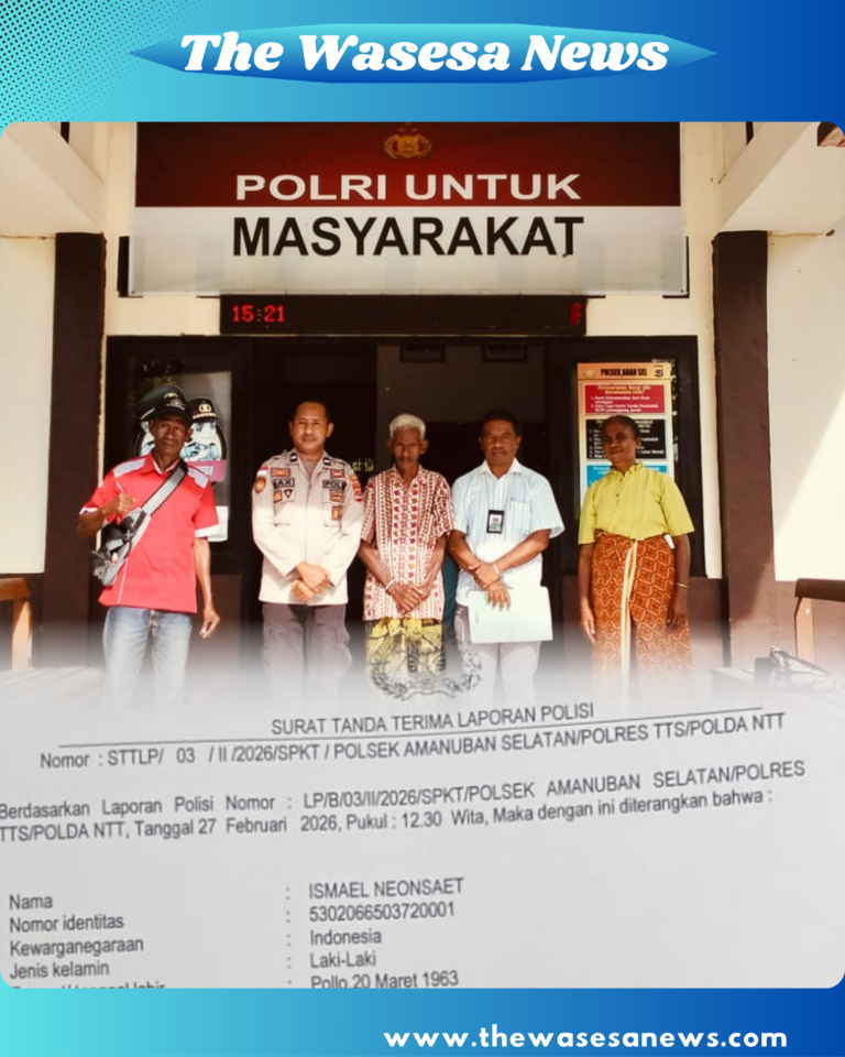 Korban penyerobotan lahan di Amanuban Selatan Ismael Neonsaet melaporkan kasus ke polisi.