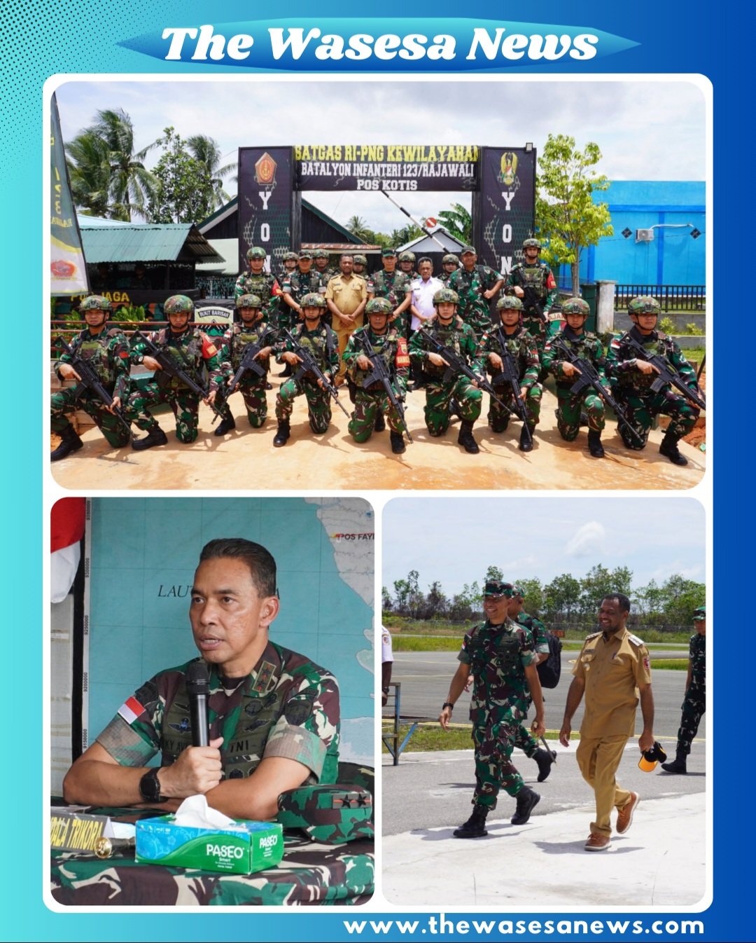 Pangdam XXIV/MT Kunjungi Satgas Pamtas Yonif 123 Rajawali di Mappi.