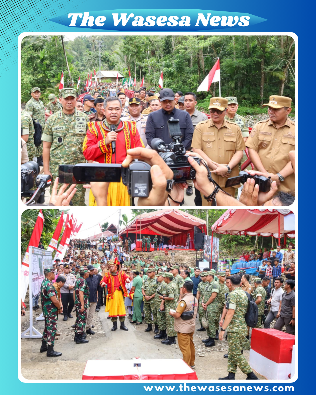 Kasad Jenderal TNI Maruli Simanjuntak resmikan Jembatan Bailey Sifalago Gomo di Nias Selatan.
