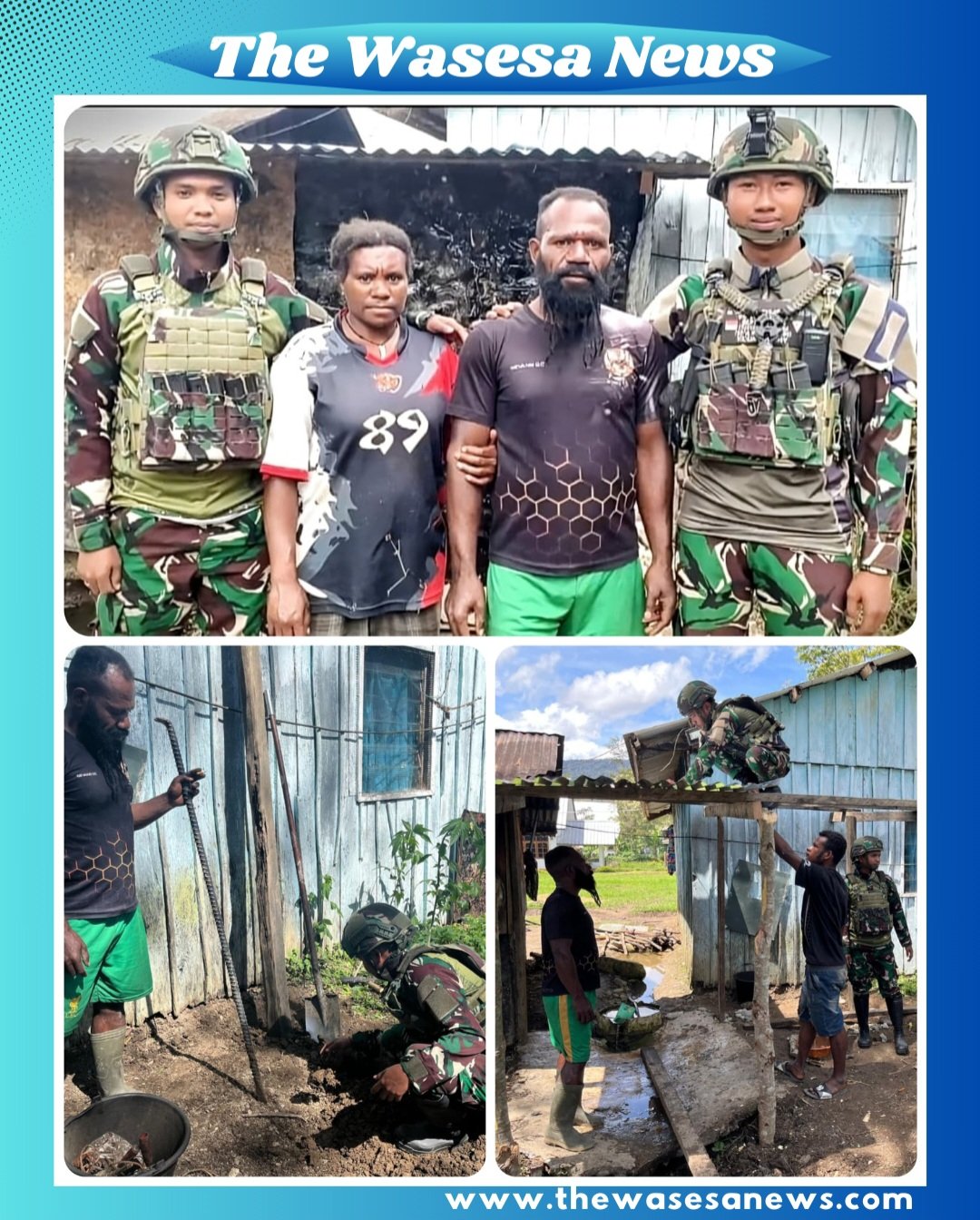 Satgas Yonif 521-DY Bersama warga papua