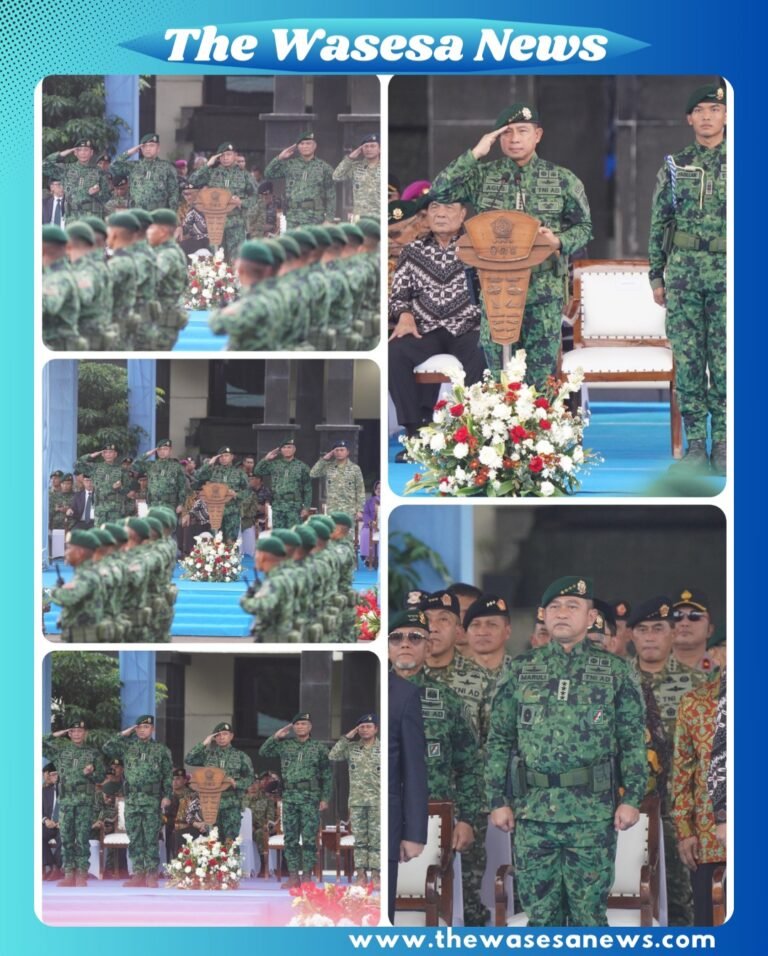 Panglima TNI Jenderal TNI Agus Subiyanto memberikan amanat dalam peringatan HUT Kostrad ke-65, menekankan pentingnya kesiapsiagaan menghadapi ancaman multidimensi, 6 Maret 2026.