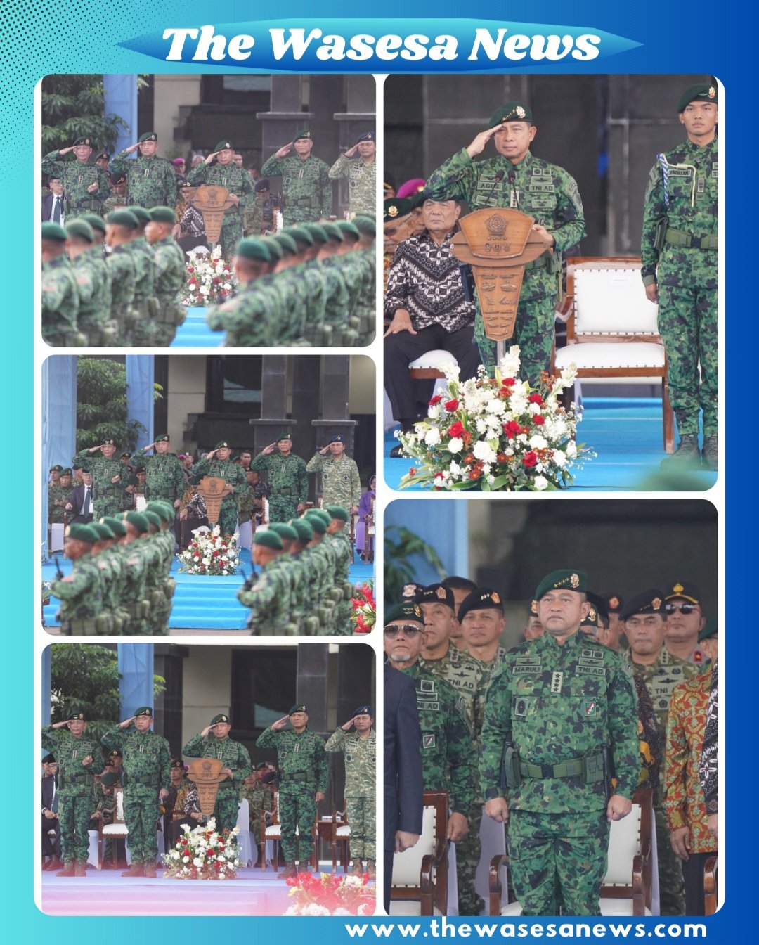 Panglima TNI Jenderal TNI Agus Subiyanto memberikan amanat dalam peringatan HUT Kostrad ke-65, menekankan pentingnya kesiapsiagaan menghadapi ancaman multidimensi, 6 Maret 2026.