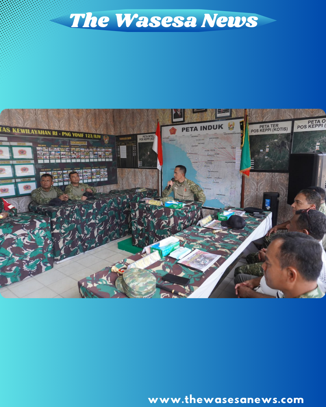 Pangkogabwilhan III Letjen TNI Bambang Trisnohadi berikan arahan di Pos Kotis Yonif 123/Rajawali - thewasesaness.com