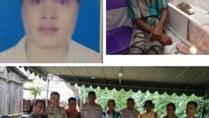 Kapolsek Amanuban Selatan IPDA Fahrurrozi melayat ke rumah duka korban Kecelakaan di Bena TTS. - thewasesanews.com