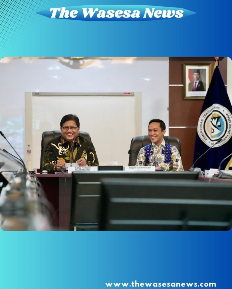 Wakil Menteri Transmigrasi Viva Yoga Mauladi saat menerima Bupati Konawe Utara Ikbar di Jakarta. - thewasesanews.com