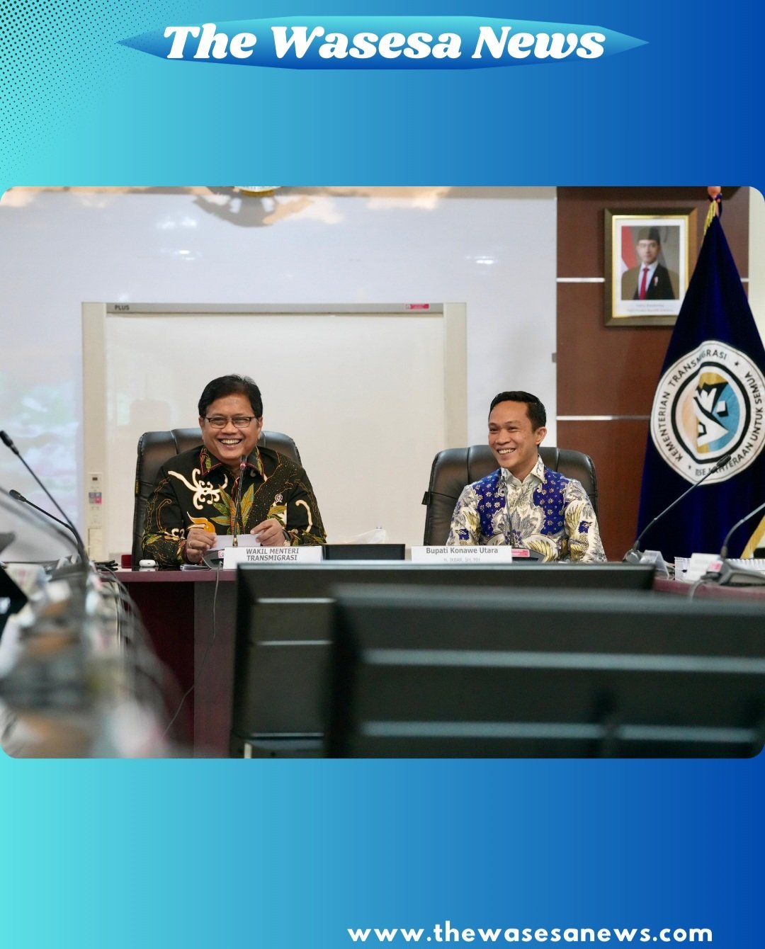 Wakil Menteri Transmigrasi Viva Yoga Mauladi saat menerima Bupati Konawe Utara Ikbar di Jakarta. - thewasesanews.com