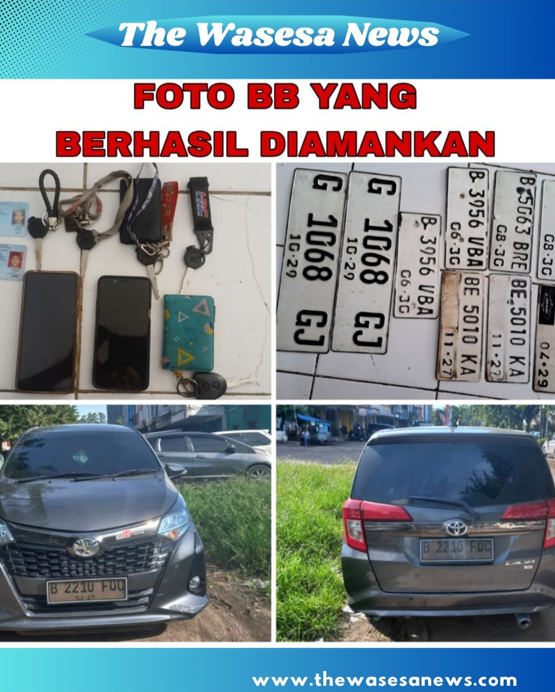 Foto sejumlah sepeda motor dan mobil barang bukti hasil kejahatan Komplotan Curanmor Tangerang Dibekuk tim gabungan Polres Metro Tangerang Kota pada 11 April 2026. - thewasesanews.com