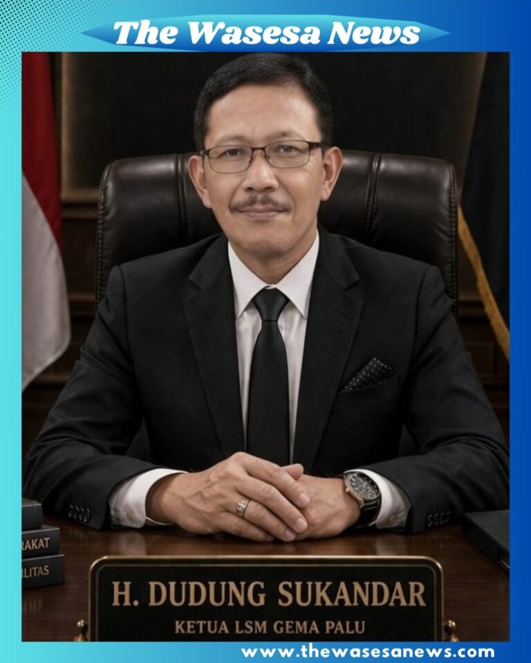 Ketua LSM GEMA PALU H. Dudung Sukandar saat menyampaikan pernyataan terkait lahan makam PIK2. - thewasesanews.com