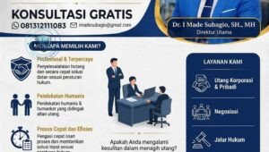 Dr. I Made Subagio, SH., MH pimpinan PT. Bima Sakti Suksesindo saat memberikan layanan konsultasi hukum penagihan utang profesional di Depok. - thewasesnews.com