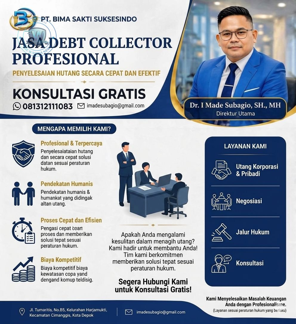 Dr. I Made Subagio, SH., MH pimpinan PT. Bima Sakti Suksesindo saat memberikan layanan konsultasi hukum penagihan utang profesional di Depok. - thewasesnews.com