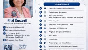 Komisaris PT Bima Sakti Suksesindo Fitri Susanti menyediakan jasa pengurusan izin mendirikan apotek di Depok. - thewasesanews.com