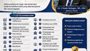 Direktur Utama PT Bima Sakti Suksesindo Dr. I Made Subagio, SH., MH saat memberikan layanan konsultasi pendirian Klinik Kesehatan Pratama. - thewasesanews.com
