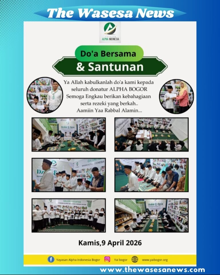 Anak-anak binaan YAI Bogor sedang melakukan tadarus Alquran dan doa bersama untuk para donatur dalam acara santunan pekanan 9 April 2026. - thewasedanews.com