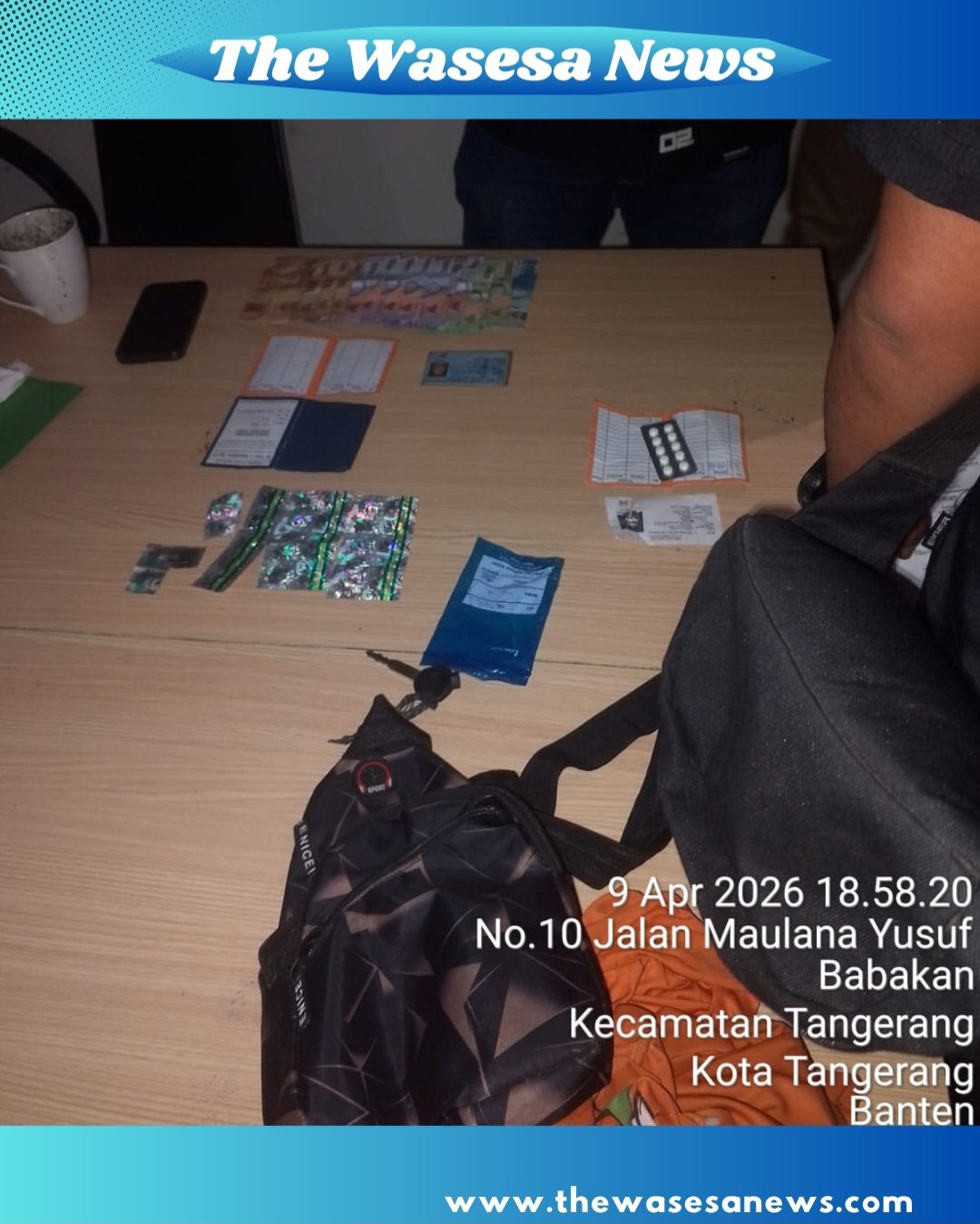 Tim Patroli Perintis Presisi Polres Metro Tangerang Kota saat mengamankan Dua Pria Bawa Obat Terlarang di Tangerang di kawasan Jalan TMP Taruna. - thewasesanews.com