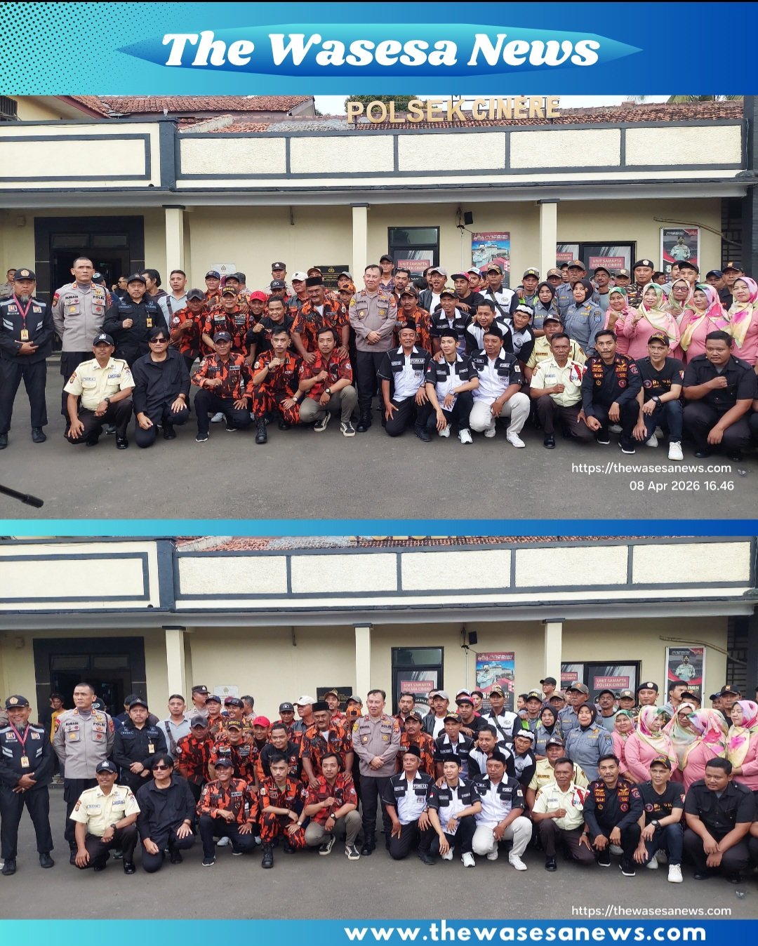 Potret profesional Kapolsek Cinere Kompol Chairul Saleh, S.Pd., M.H., saat memberikan arahan strategis dalam kegiatan Apel Sabuk Kamtibmas bersama potensi masyarakat di Mapolsek Cinere. - Thewasesaness.com