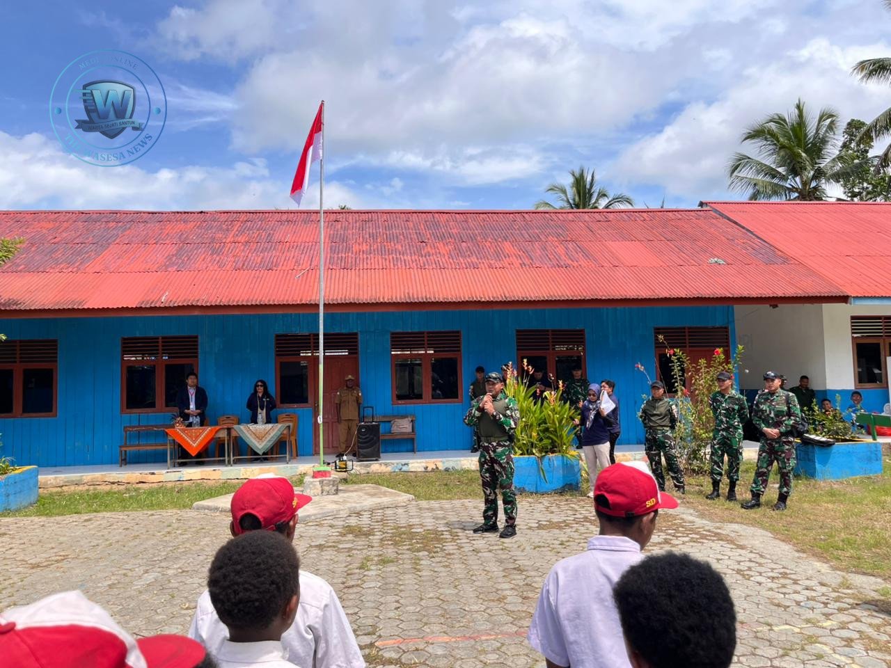 Satgas Yonif 643/Wns Perkuat Literasi Siswa Perbatasan Papua. - thewasesanews.com