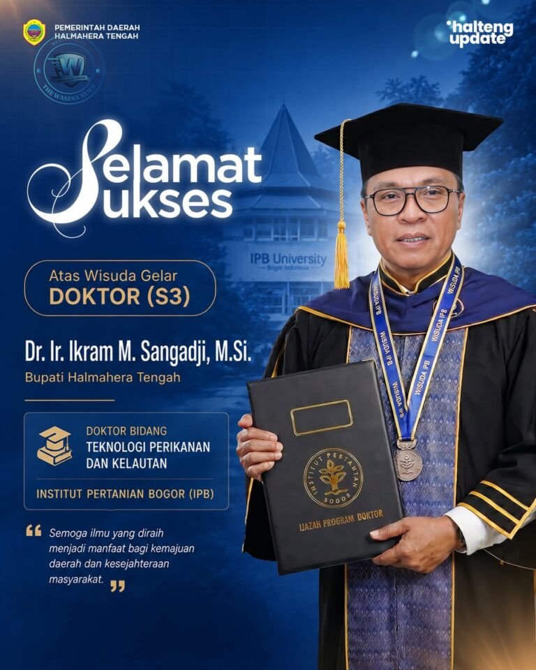 Bupati Halmahera Tengah Ikram Malan Sangadji Wisuda Doktor di IPB. - thewasesanews.com