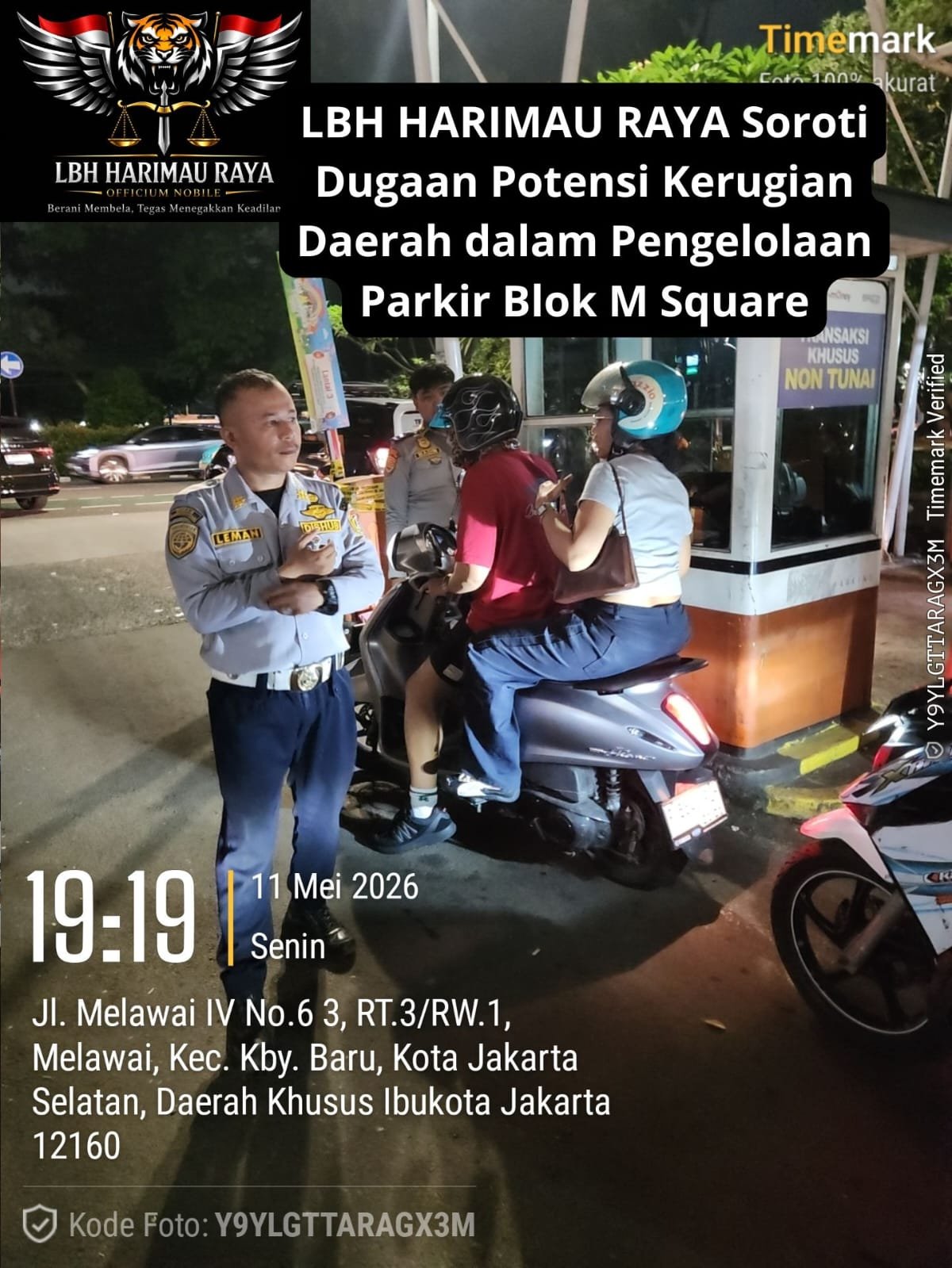 LBH Harimau Raya Soroti Dugaan Skandal Parkir Blok M Square Triliunan. - thewasesanews.com