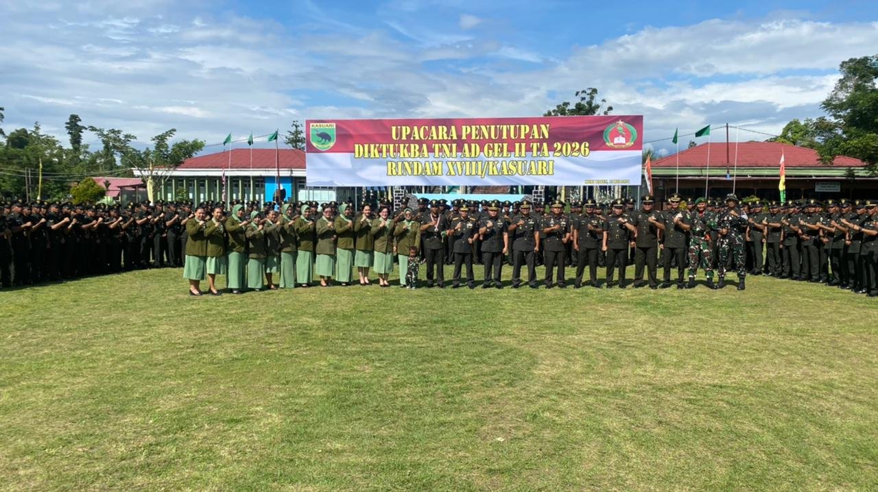 Danrindam XVIII Kasuari Lantik 153 Bintara TNI AD Gelombang II 2026. - thewasesanews.com