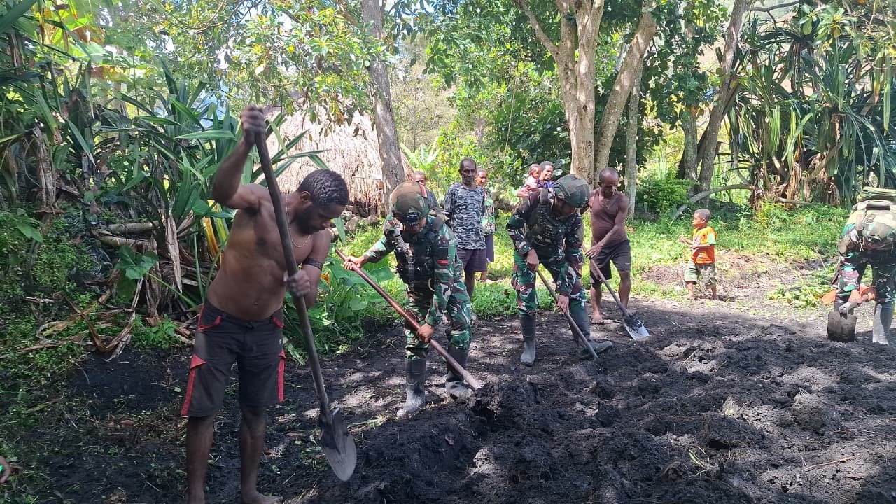 Satgas Yonif 521 Dukung Ketahanan Pangan Pertanian Distrik Kurima. - thewasesanews.com