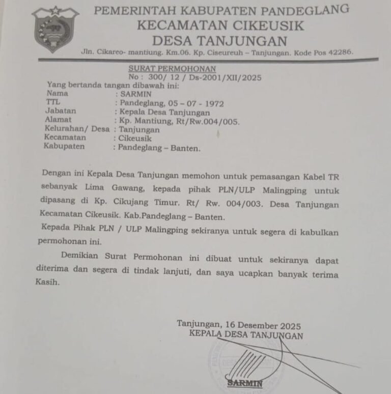 Warga Desa Tanjungan Keluhkan Lambatnya Penanganan PLN ULP Malingping. - thewasesanews.com