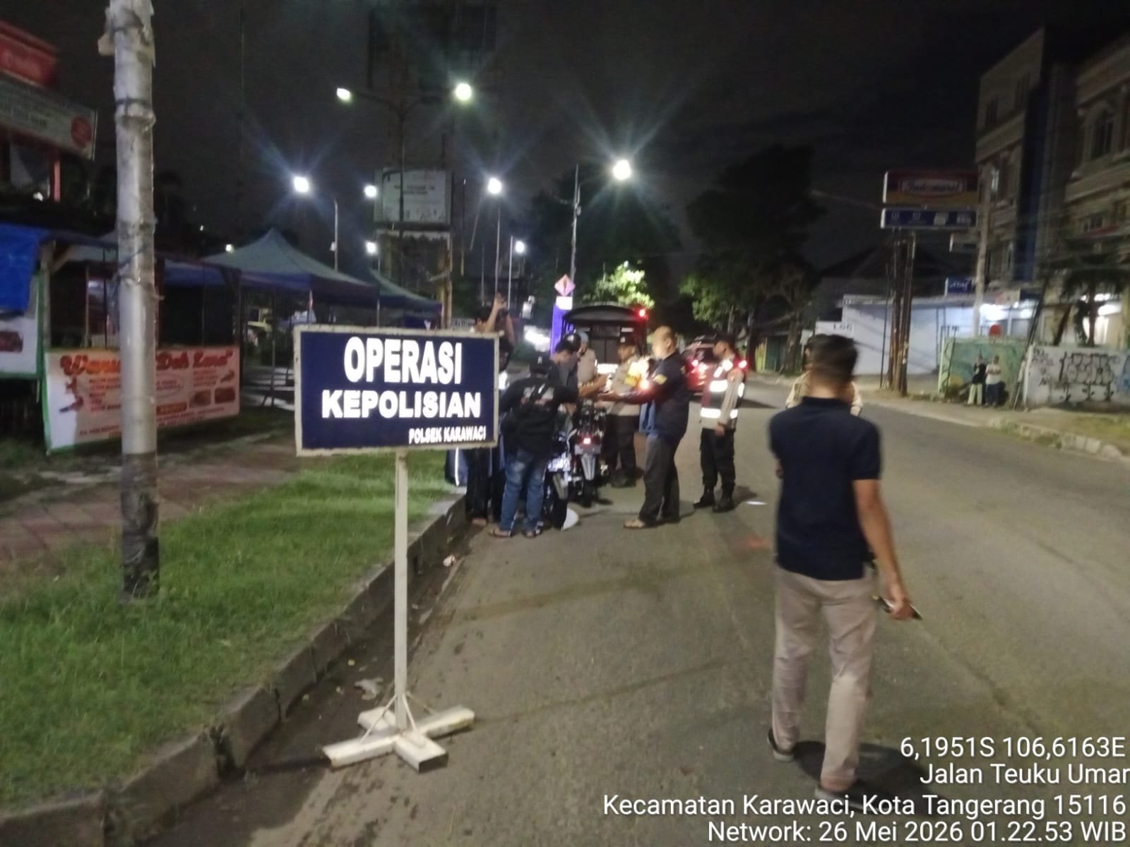Polsek Karawaci Gelar Razia Stasioner Cegah Aksi Begal dan Tawuran Remaja. - thewasesanews.com