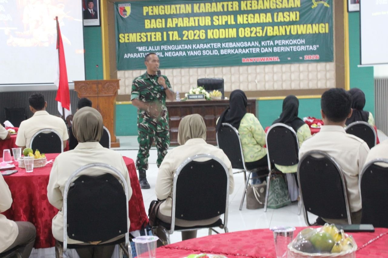 Kodim 0825 Banyuwangi Gelar Penguatan Karakter Kebangsaan ASN Semester I 2026. - thewasesanews.com
