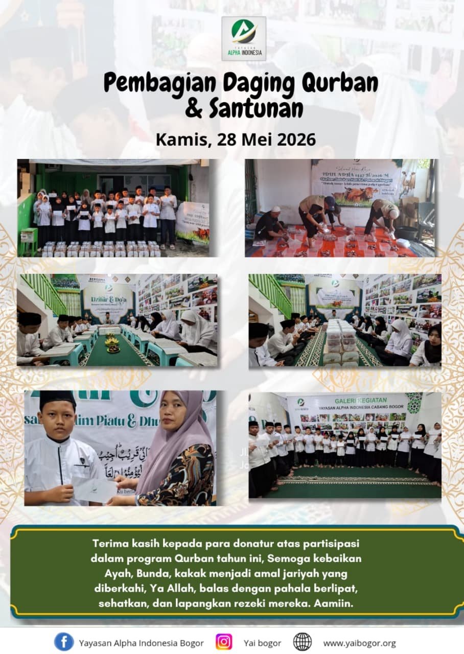Yayasan Alpha Indonesia Cabang Bogor Salurkan Daging Qurban dan Santunan. - thewasesanews.com