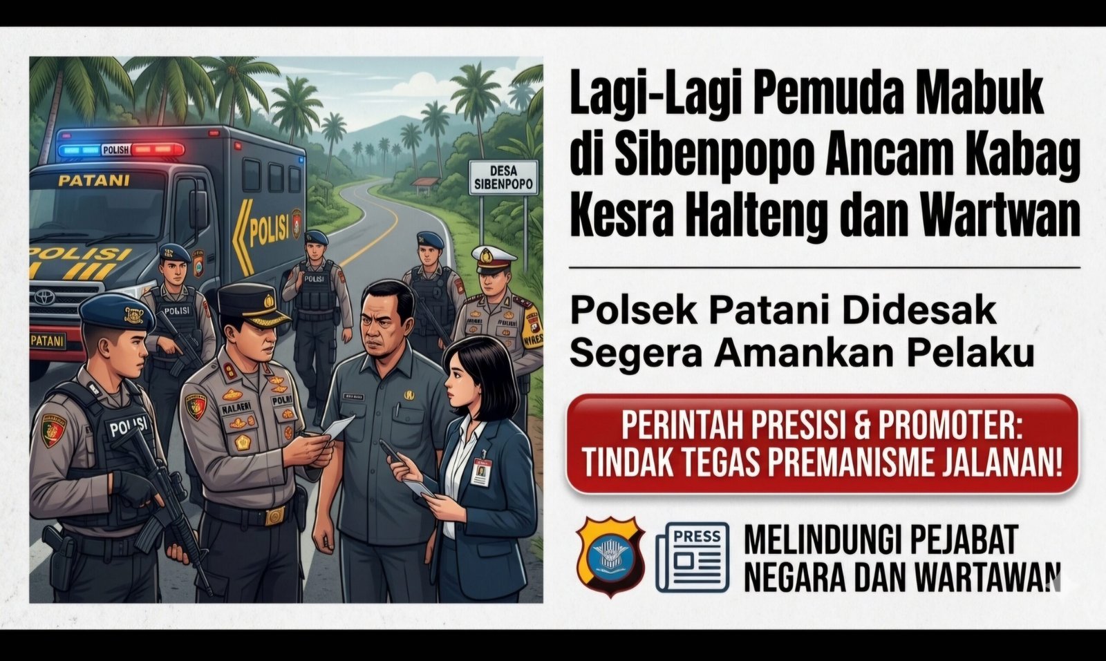 Premanisme di Patani Barat Pemuda Mabuk Serang Kabag Kesra Halteng dan Pers. - thewasesanews.com