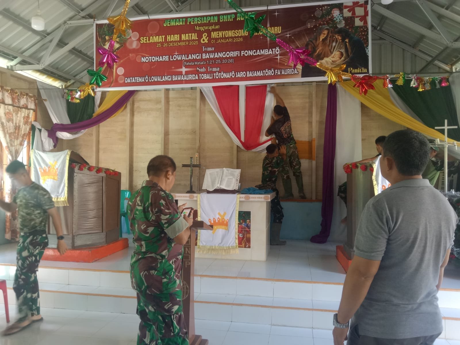 Karya Bakti TNI Rampungkan Rehab Gereja Agape di Nias Utara. - thewasesanews.com