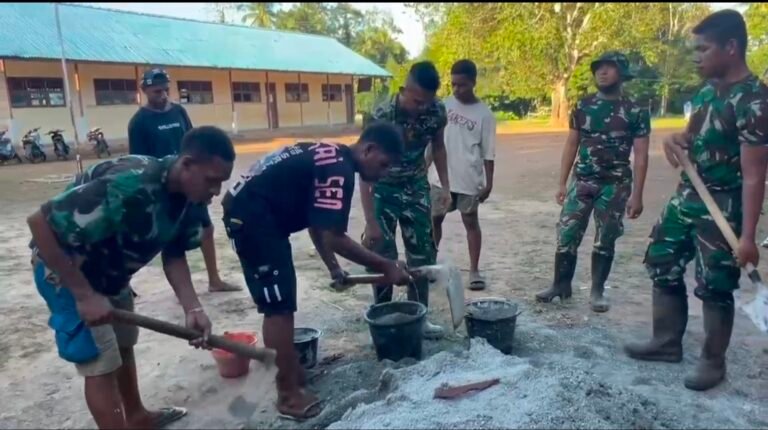 Satgas Yonif 123/Rajawali Renovasi Sekolah SD Negeri Bade Mappi Papua. - thewasesanews.com