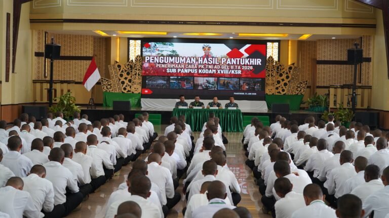 Kodam XVIII/Kasuari Umumkan Hasil Seleksi Caba PK TNI AD Gelombang II. - thewasesanews.com