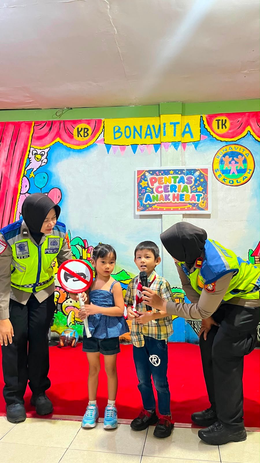 Polisi Sahabat Anak Satlantas Polres Tangerang Kota di TK Bonavita. - thewasesanews.com