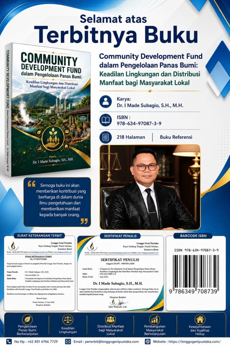 Buku Baru Dr I Made Subagio Dorong Pengelolaan Panas Bumi Berkeadilan. - thewasesanews.com