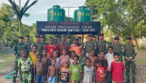 Satgas Yonif 123/Rajawali Bangun Sumur Bor di Kampung Wagin. - thewasesanews.com