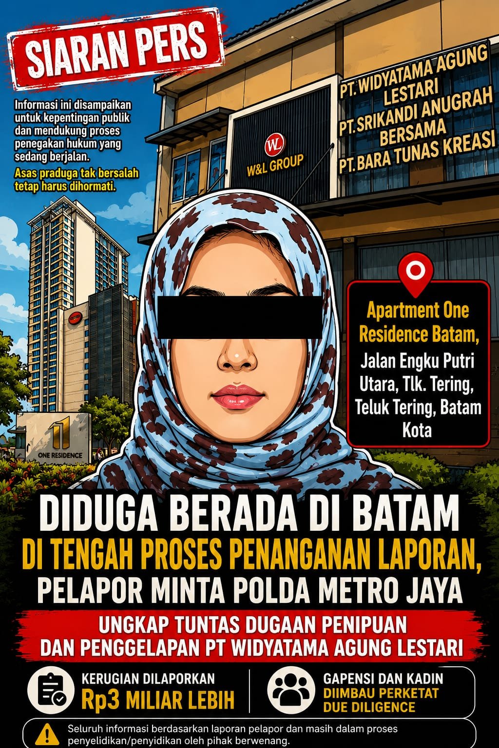 Kasus Dugaan Penipuan PT Widyatama Agung Lestari Jalan di Tempat. - thewasesanews.com