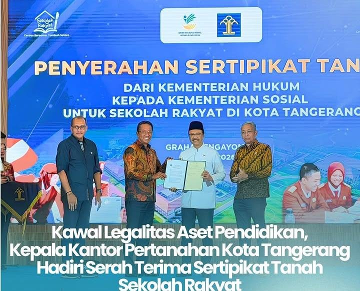 Kemenkum Serahkan Sertipikat Tanah Sekolah Rakyat ke Kemensos. - thewasesanews.com