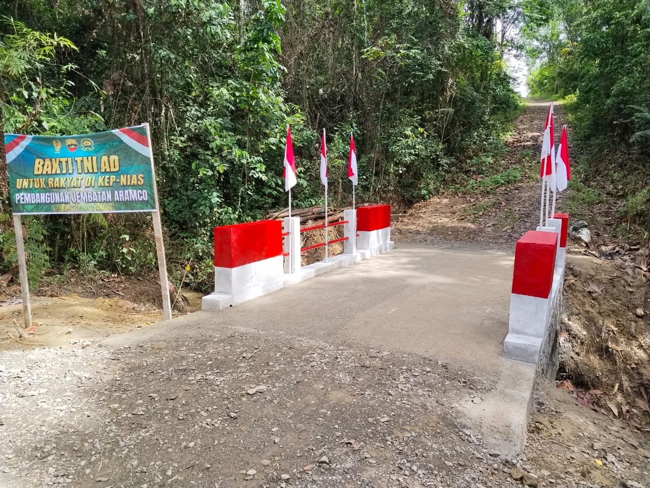 Pembangunan Jembatan Aramco Kodim 0213 Nias Rampung. - thewasesanews.com