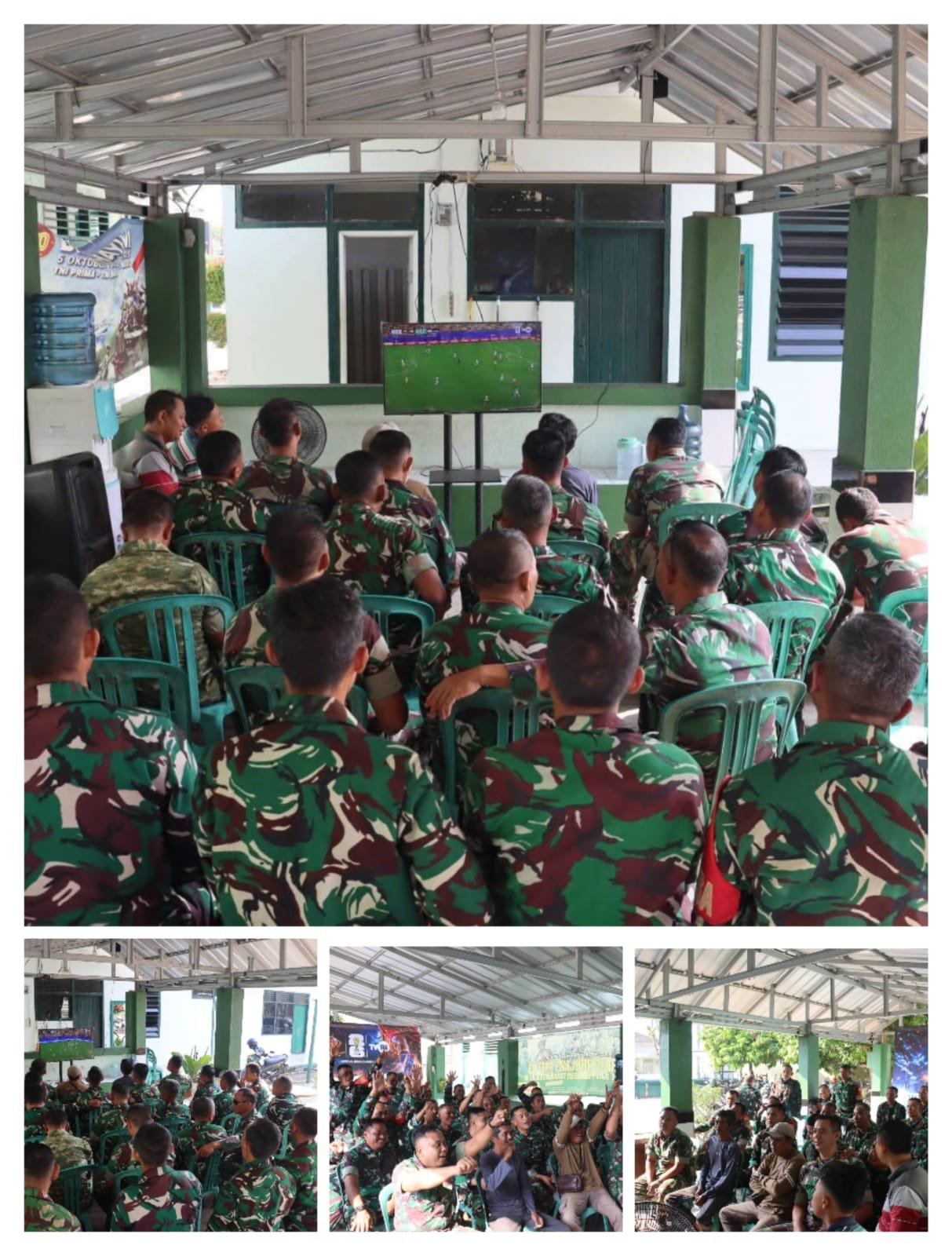 Nobar Piala Dunia Koramil 411-01/Metro Bersama Warga. - thewasesanews.com