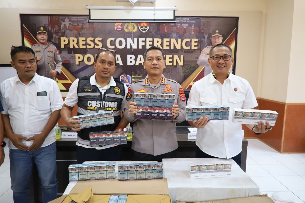Ditreskrimsus Polda Banten Bongkar Sindikat Rokok Ilegal. - thewasesanews.com